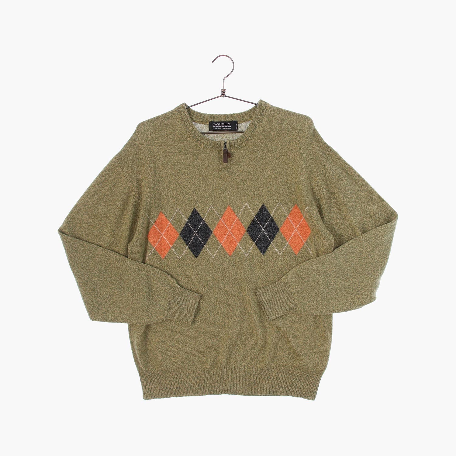 캐시미어 라운드 패턴 니트/스웨터 공용 L 빈티지플러스